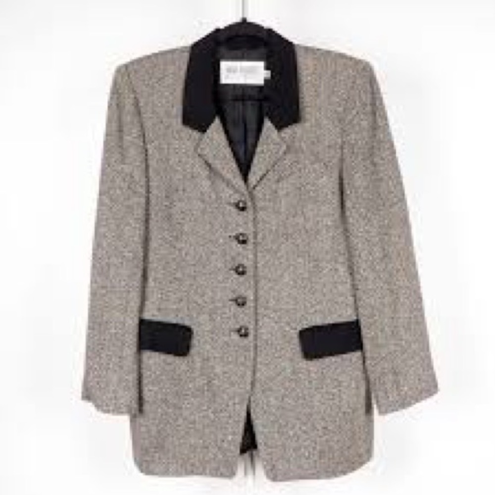 Classic Hugo Buscati Wool Tweed Blazer sz 4 90’s - Picture 3 of 6